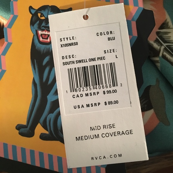 RVCA South Swell Pelletier One Piece Swimsuit Sz L - Picture 5 of 6